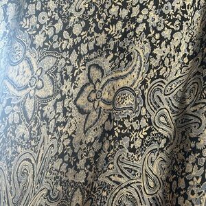 Ann Taylor Black and Gold Paisley silk skirt